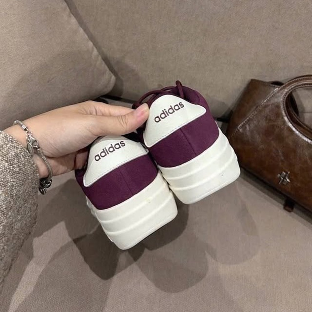 Adidas VL Court Bold Maroon IH0366 Women’s Platform Sneakers - Picture 6 of 7